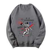 Casual round neck long sleeve printed sweatshirt