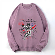 Casual round neck long sleeve printed sweatshirt