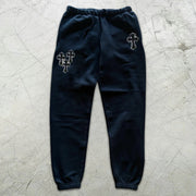 Cross Graphic Print Elastic Sweatpants