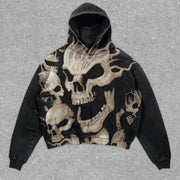 Statement Street Style Skull Print Long Sleeve Sweatshirt