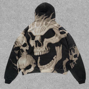 Statement Street Style Skull Print Long Sleeve Sweatshirt