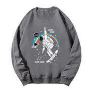 Astronaut fashion printed long-sleeved couple shirt for men and women