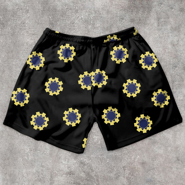 Comic print statement retro shorts