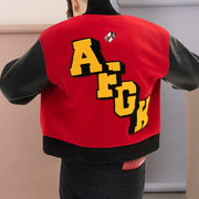 Tide brand pattern retro style street baseball uniform jacket