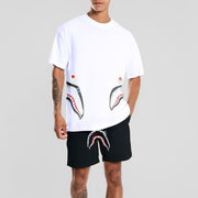 Casual personality printed short-sleeved shorts sports suit