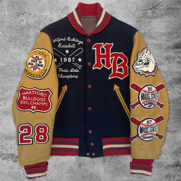 Casual varsity Shar Pei baseball jacket