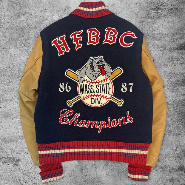 Casual varsity Shar Pei baseball jacket