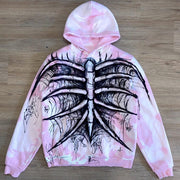 Personality Spider Rib Print Hoodie