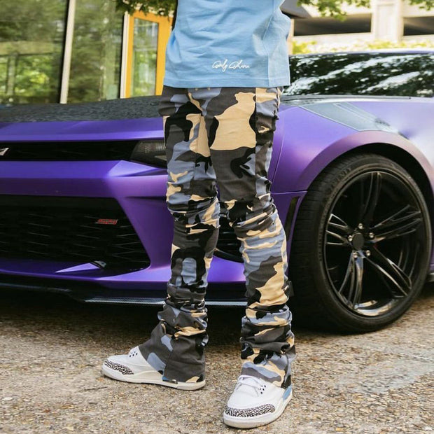 Personalized street style retro camouflage trousers