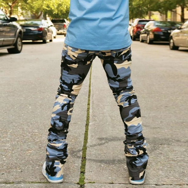 Personalized street style retro camouflage trousers