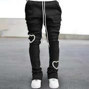 Retro casual printed street straight trousers