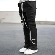 Retro casual printed street straight trousers