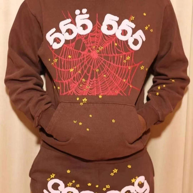 Spider web casual street sports hoodie