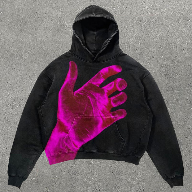 Hand Print Long Sleeve Hoodie