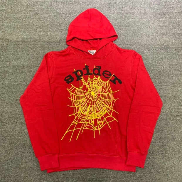 Casual spider print statement long-sleeved hoodie