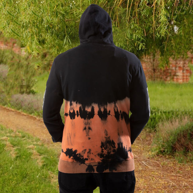 Tie Dye Contrast Skull Print Street Style Fashion Hip Hop Hoodie