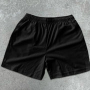 Baseball Graphic Print Elastic Shorts
