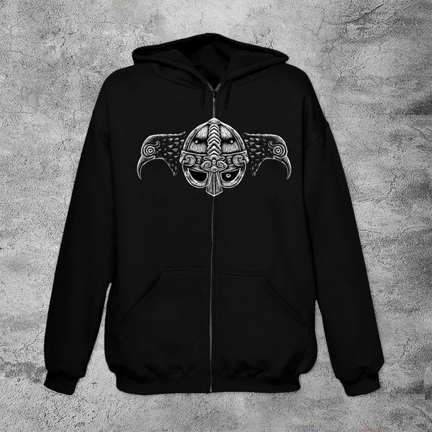 Casual retro line warrior hoodie