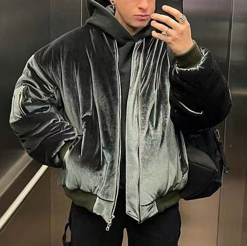 Mercerized velvet casual street jacket