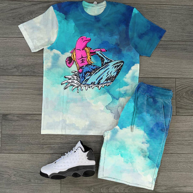 Personalized printed T-shirt casual suit