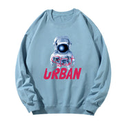 Astronaut Fashion Print Men's and Women's Round Neck Loose Sweatshirt