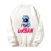 Astronaut Fashion Print Men's and Women's Round Neck Loose Sweatshirt