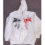 Fashion Street Hip Hop Zip Long Sleeve Hoodie