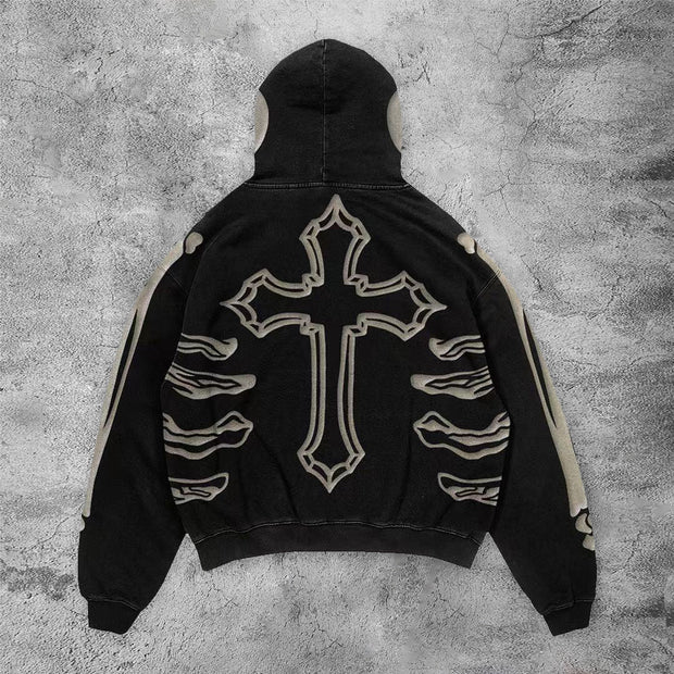 Street skull cross hoodie