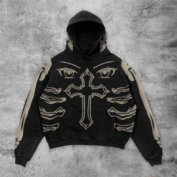 Street skull cross hoodie