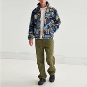 Fashionable penguin print plush warm jacket
