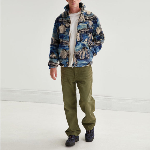 Fashionable penguin print plush warm jacket