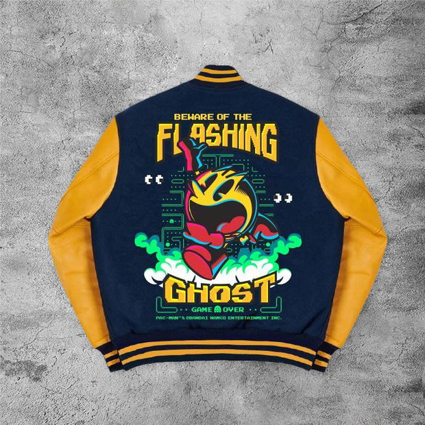 Casual game loophole baseball jacket