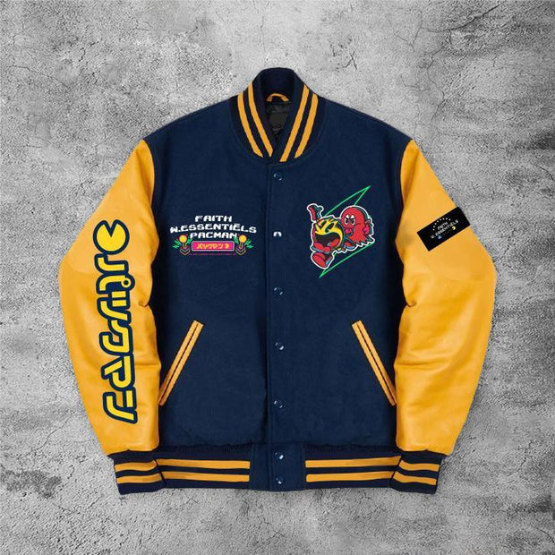 Casual game loophole baseball jacket