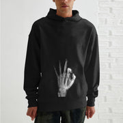 Personalized ok gesture print hooded sweatshirt