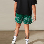 Flame Retro Street Double Mesh Shorts
