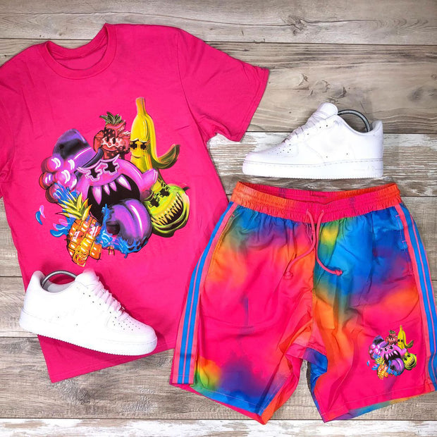 Personalized fashion casual print shorts two-piece set