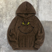 Funny Emoji Christmas Retro Plush Hoodies