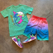 Personalized dolphin print T-shirt casual suit