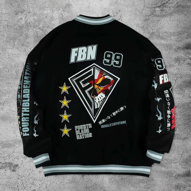 Casual skull rugby baseball jacket
