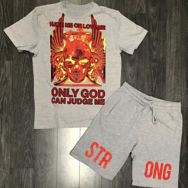 Fashion personality skull casual print set