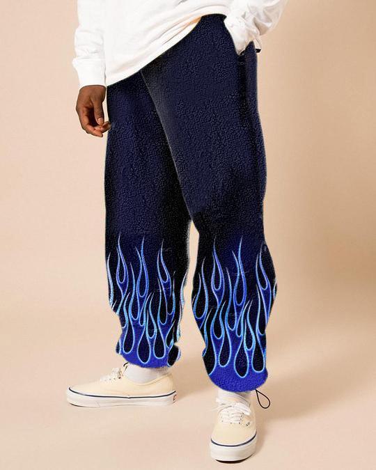 Casual fleece printed trousers