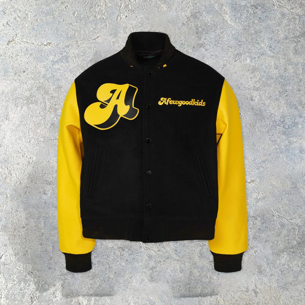 Personality contrast embroidery street warmth baseball uniform jacket